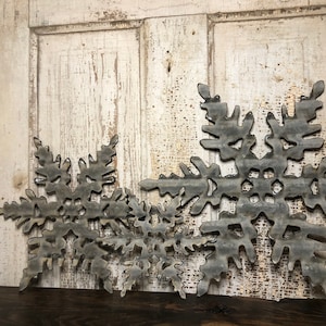 Set of 3 Fancy (small, medium and large) -Corrugated metal snowflakes - holiday decor - Christmas- Winter decor