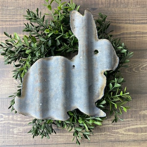 6 Inch Corrugated Metal Bunny - Spring Decor - Easter- Bunny Decor - Etsy