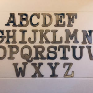 2 inch Metal Letters and Numbers  (typewriter),  Small Metal Letters and Numbers, Steel, Rustic Letters, Natural Steel, Sign Letters