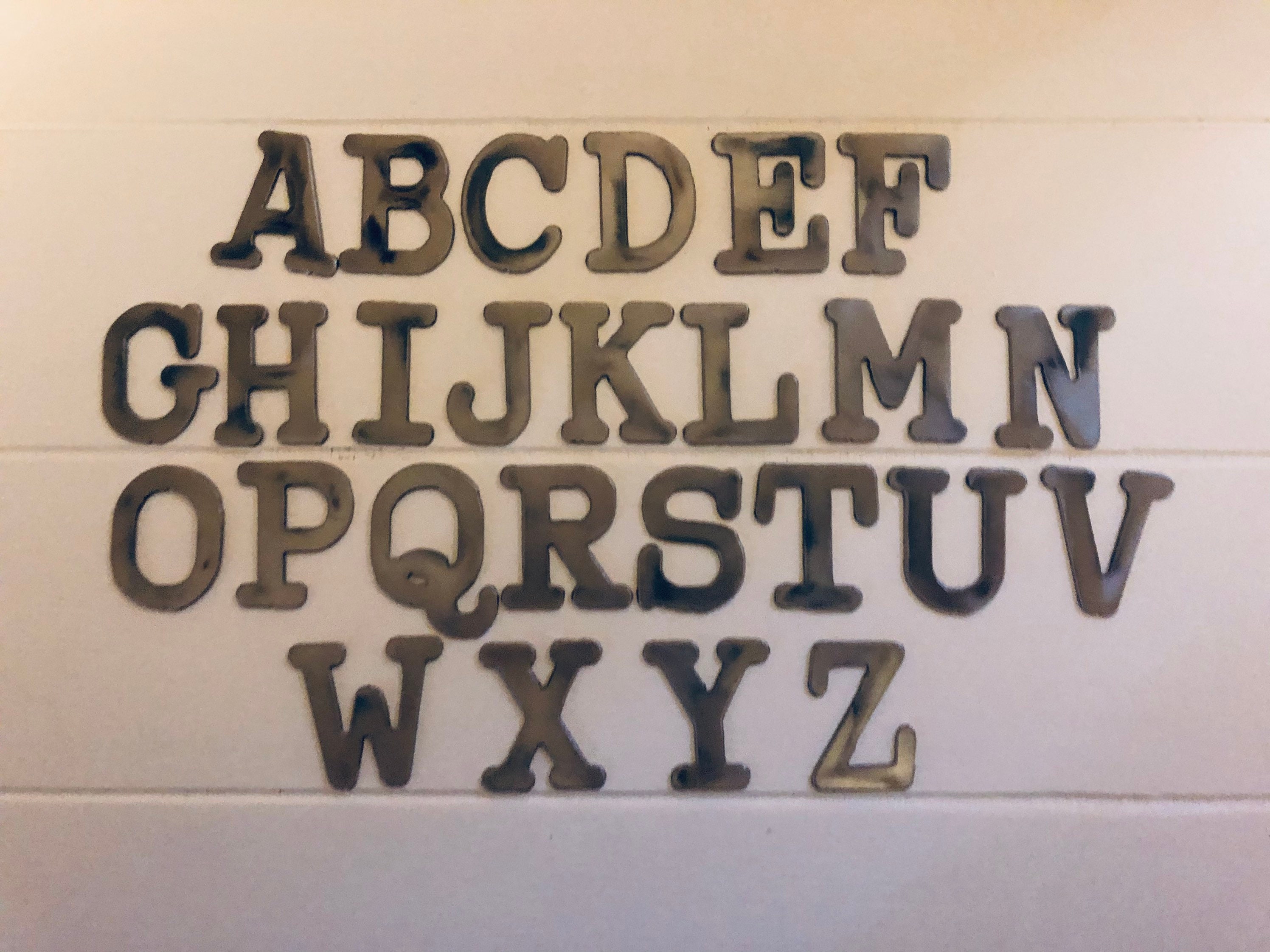 Metal Letters for Crafts, Small 11 Gauge Steel Letters Slab Font 