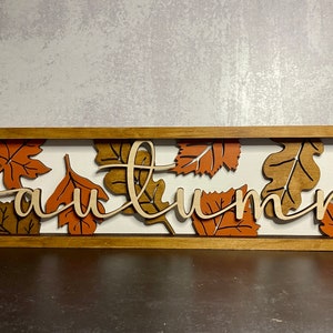 Layered Autumn Sign, fall decor, autumn Decor, Shelf Sitter, Wall Decor, fall leaves