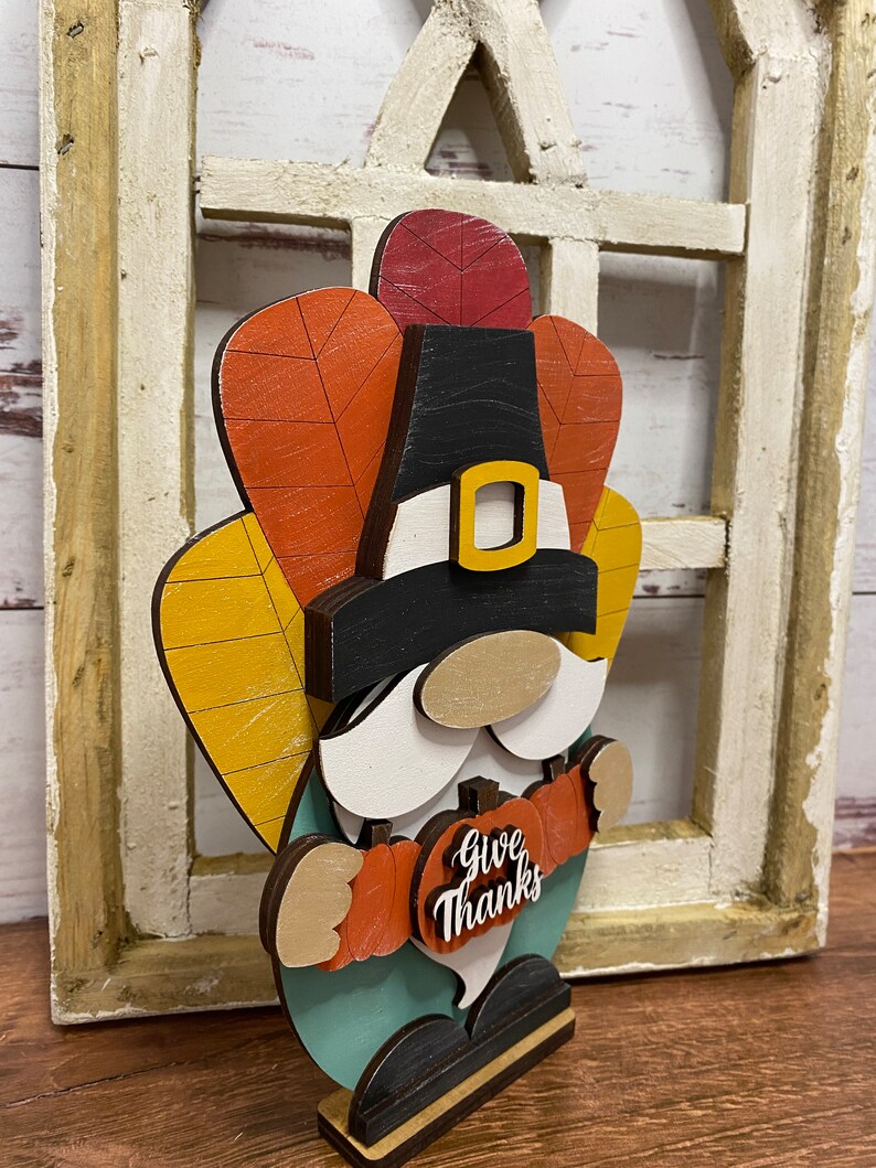 Thanksgiving Gnome, Pilgrim Gnome, Shelf Sitter Gnome, Fall Decor ...
