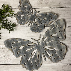 Small Corrugated metal butterfly 8” - garden decor - Spring decor- butterfly decor
