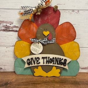 Give Thanks Turkey Door Hanger, Seasonal Door Hanger, Fall Decor