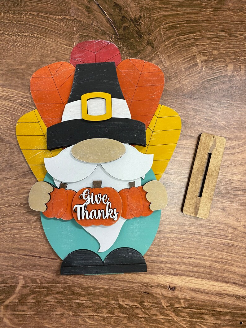 Thanksgiving Gnome, Pilgrim Gnome, Shelf Sitter Gnome, Fall Decor ...