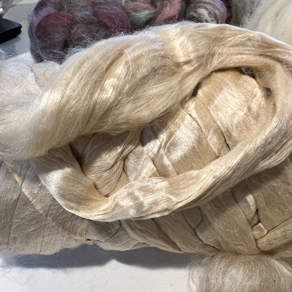 Tussah Silk for blending, dyeing, weaving, felting