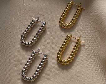 Nina Swirl Oval Hoop Earrings