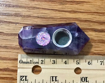 Dream Amethyst Quartz Mini Pipe, Amethyst Mini Pipe, Crystal Mini Pipe, Quartz Mini Pipe, Gemstone Pipe, Purple Quartz Pipe