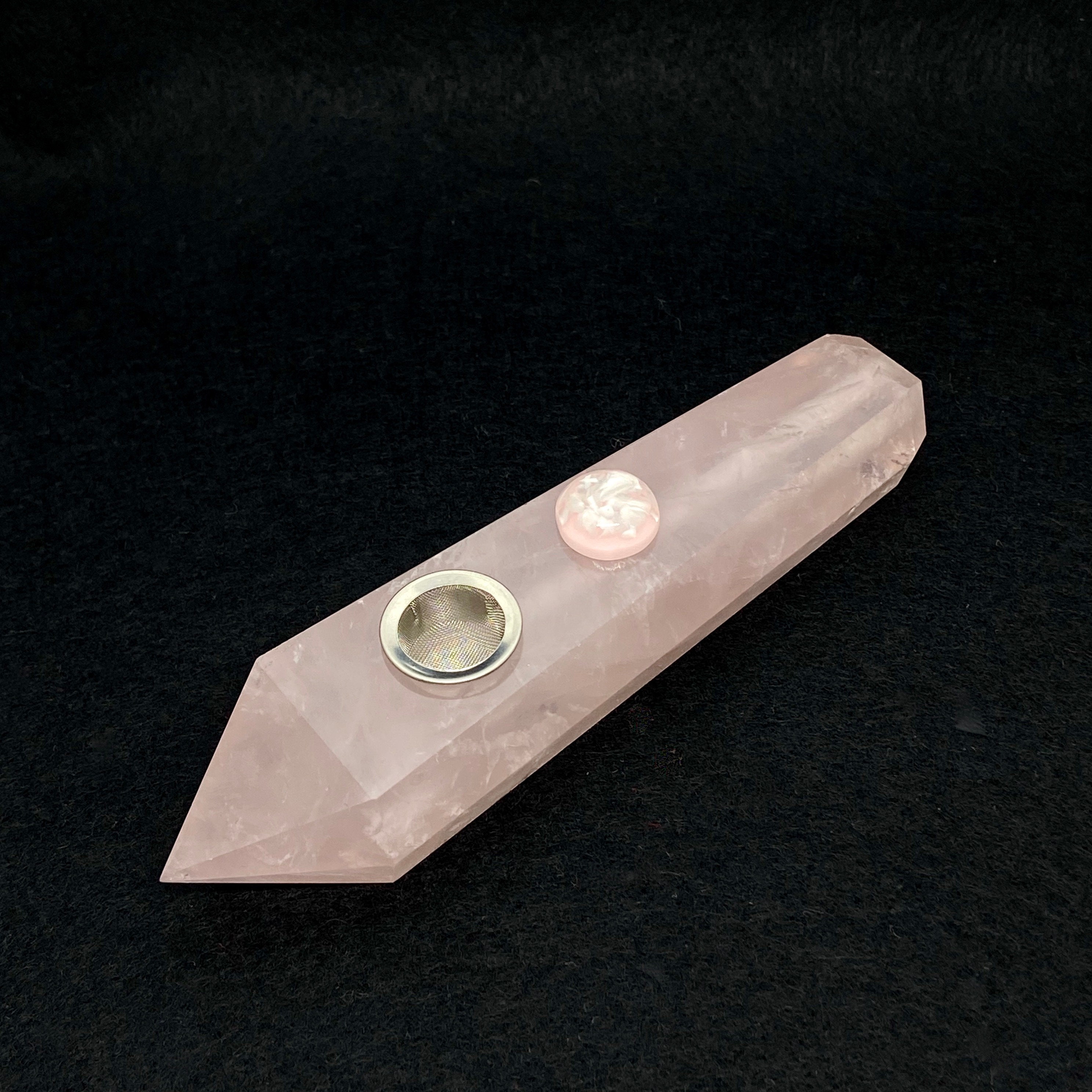 Rose Quartz Pipe Crystal Pipe Pink Pipe Gemstone Pipe Etsy