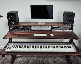 62" Solid Walnut Workstation (custom size available)