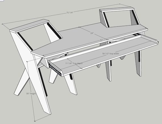 Joseph 28U Rack Desk With 88 Keys Tray [customize Available] - Etsy
