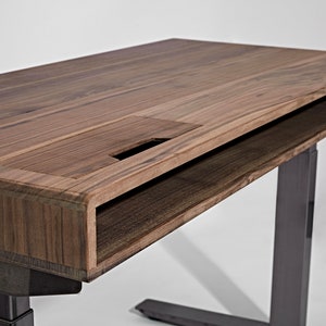 Nitcha Solid Walnut Sit-Stand tabletop Top only, Works with any Sit-Stand base on market imagem 7