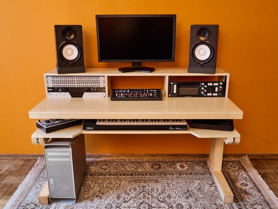 Music Desk, Computer Desk with Keyboard Tray, Studio Desk for Music  Production, Recording Studio Desk for Producer, Modern Work Study PC Desk  with