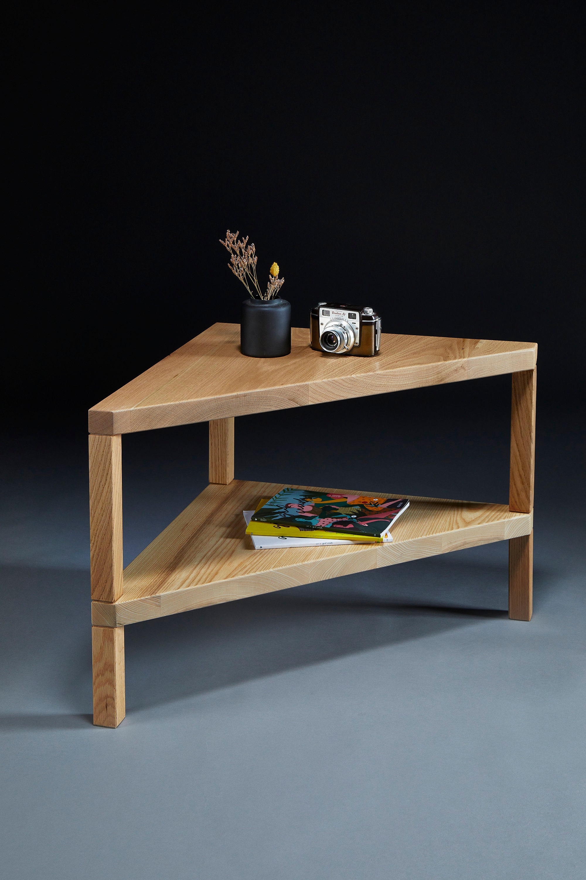 Triangle bedside table discount