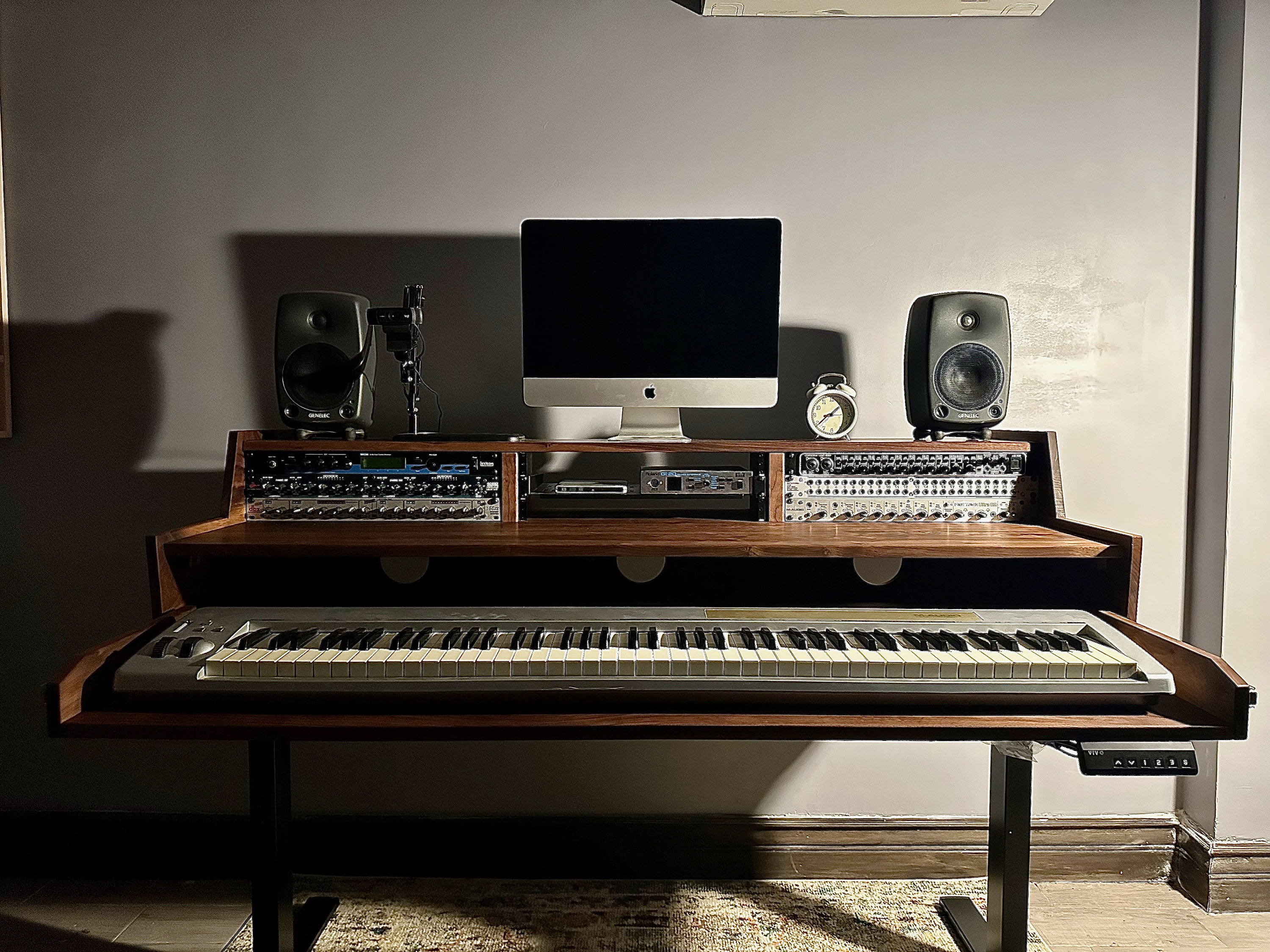 Solid Sit-Stand Walnut studio desk (customizable)
