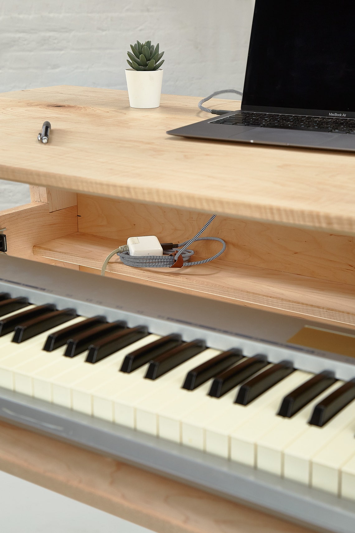 Solid Maple Studio Desk With Piano Drawer Etsy