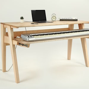 Solid Maple Studio Desk with Piano drawer
