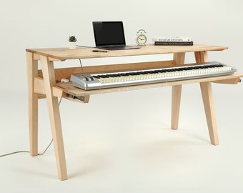 Solid Maple Studio Desk with Piano drawer