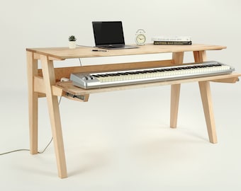 Solid Maple Studio Desk with Piano drawer