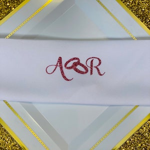 Custom White Linen Dinner Napkins, Wedding Gift, Anniversary,House Warming, Personalized Gift, Wedding Shower, One DZ, FREE Shipping in US.