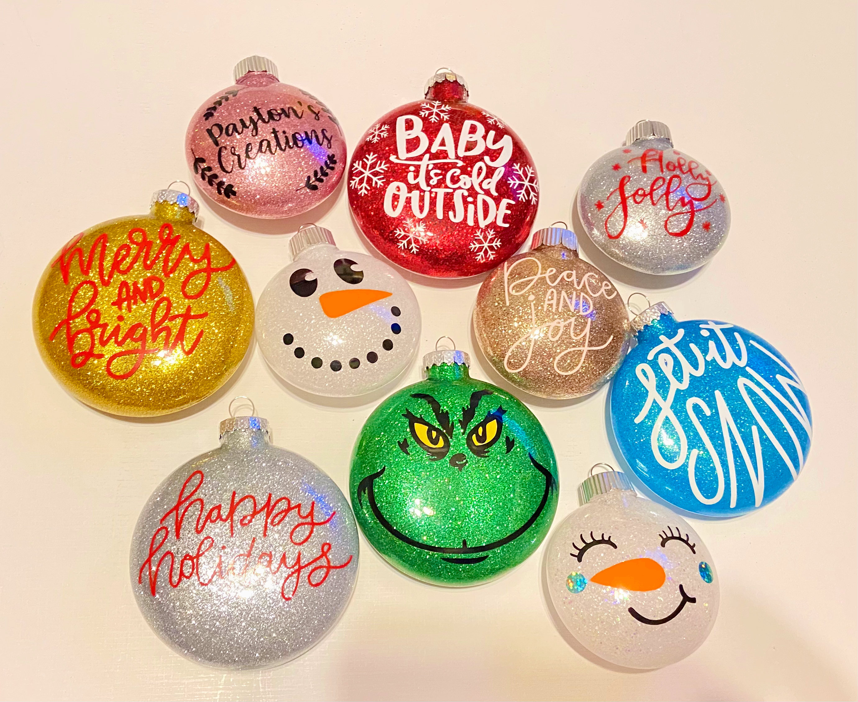 Glitter christmas ornament deals