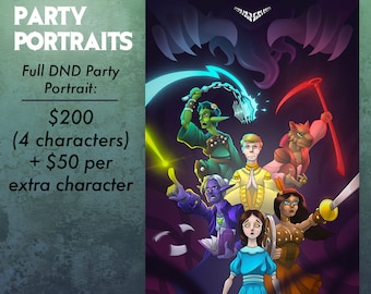 DnD Full Party Commission Poster