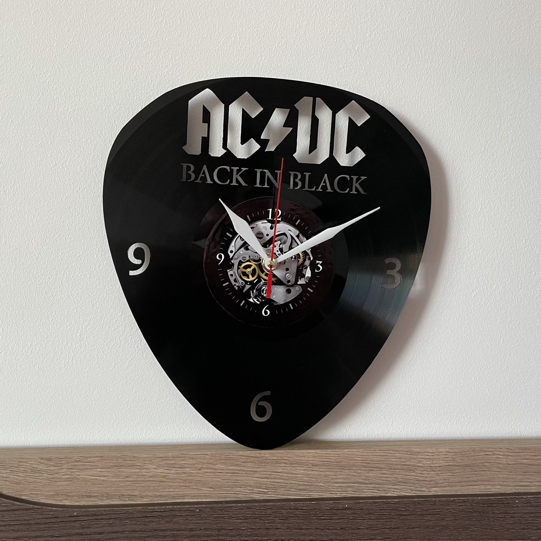Vinyl Wall Clock ACDC Room Home Decor Unique Design Modern Wall Art ...