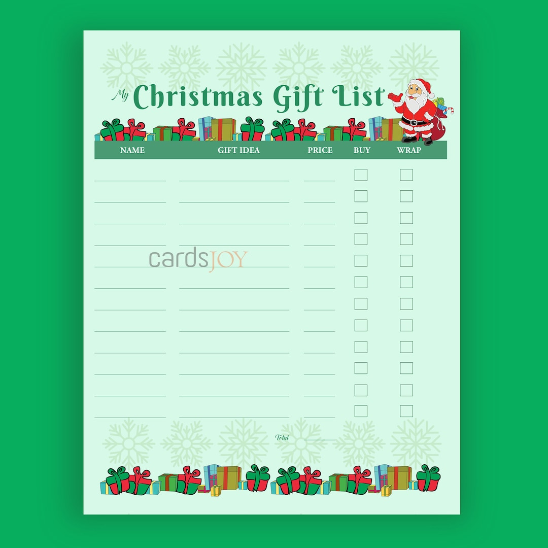 Christmas Gift List Christmas Download Santa List Santa Gift List christmas-gift-list-christmas-download-santa-list-santa-gift-list