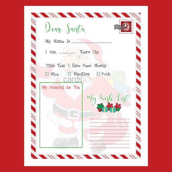 Letter to Santa, Kids Letter to Santa, Christmas Letter, Home