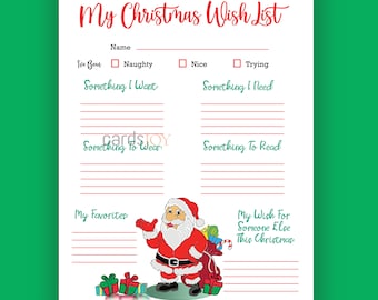 Sign Up For Christmas Wish List 2022 Kids Christmas List | Etsy Ireland