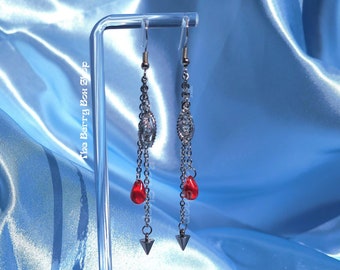 Grunge Chain Earrings | alt goth punk edgy silver | by The Berry Box Shop