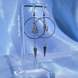Grunge Silver Hoop Earrings | alt goth punk edgy silver | by The Berry Box Shop