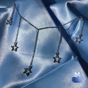 Grunge Stargirl Silver Layered Necklace | alt goth punk edgy silver | Starlink by The Berry Box Shop