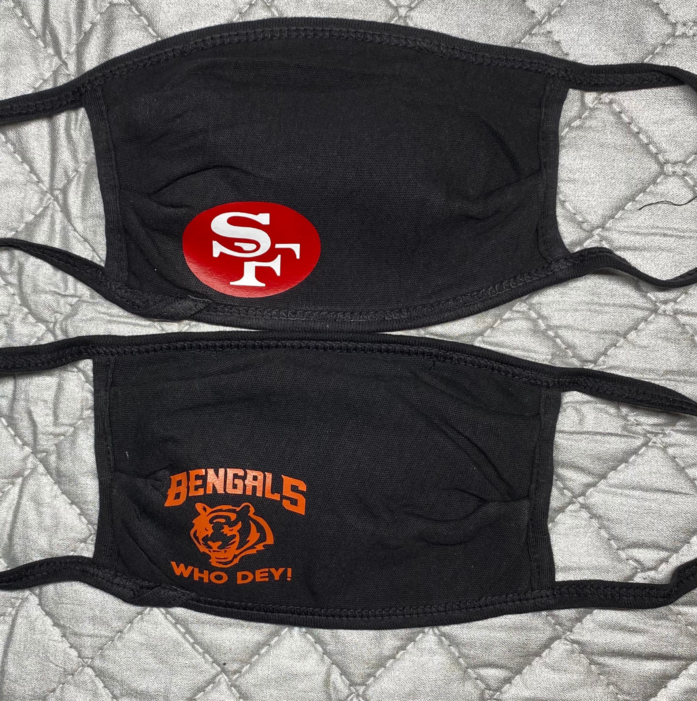 NFL black custom face mask facemask face covering iron on with Etsy