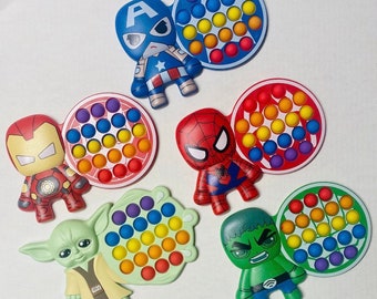 5 Piezas Fidget Toys Pop It Marvel Top Superheroes Antiestré 