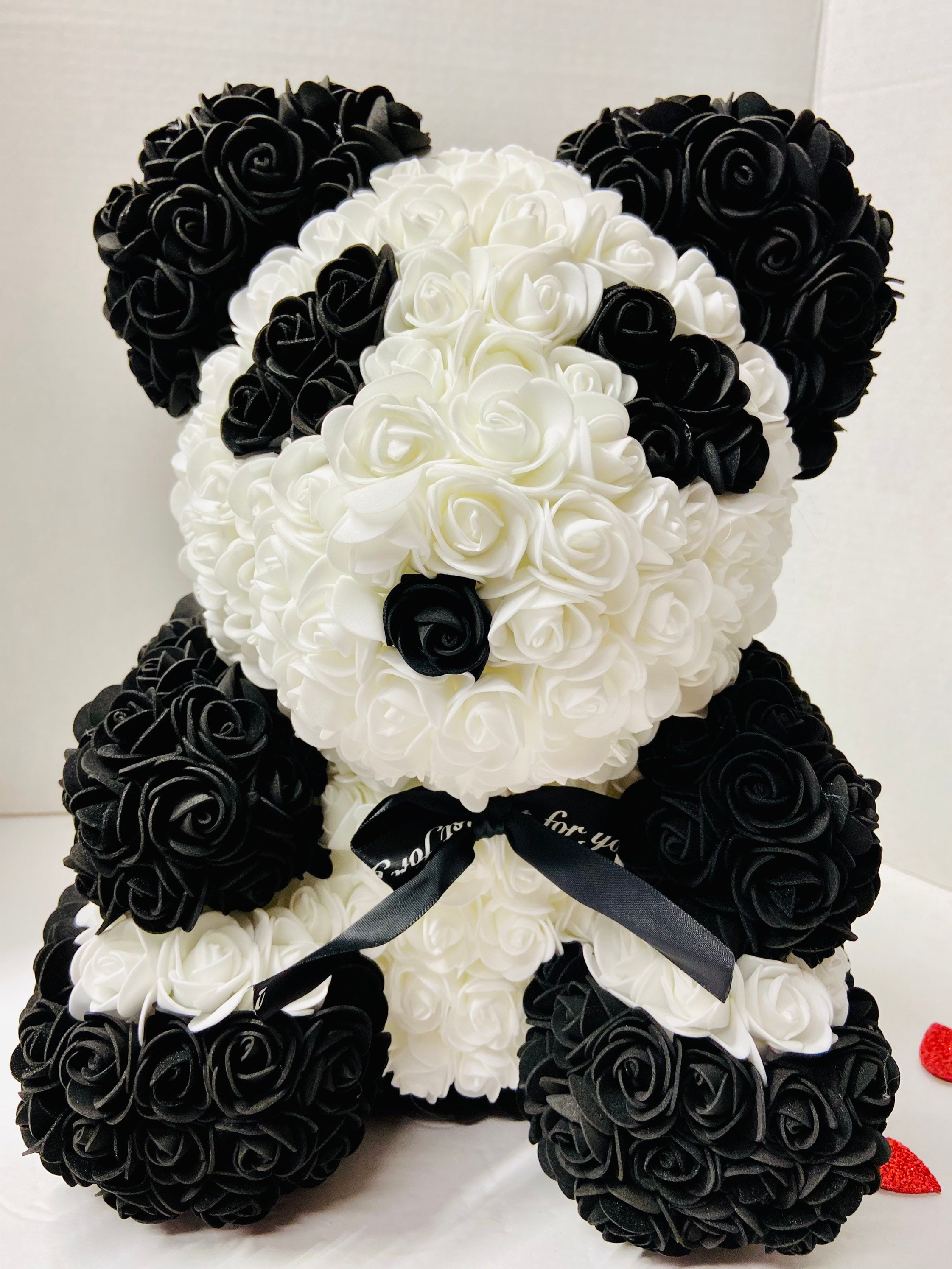 Panda Rose Bear Pink Bear Bears Made Of Roses Flower Bear Etsy