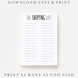 Einkaufsliste zum Ausdrucken. Einkaufsliste Download. Einkaufsliste PDF. Einkaufslisten. Lebensmittel Checkliste. Druckbare Einkaufsliste.