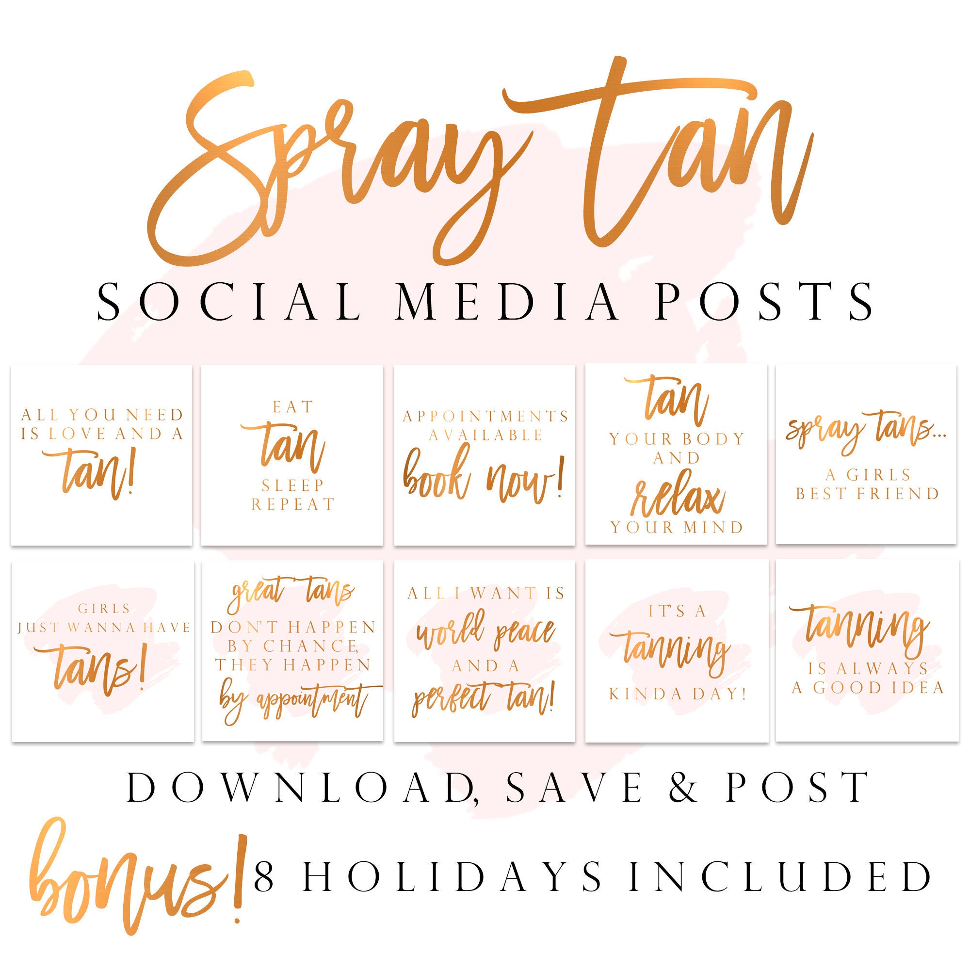 43 Tanning Quotes Spray Tan Instagram Posts Tanning Etsy Canada