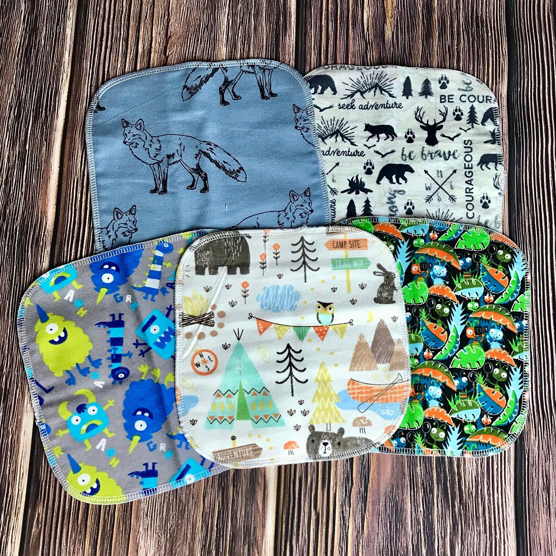 Reusable Wash Cloths, Reusable Wet Wipes, Flannel Washcloths, 2 Ply