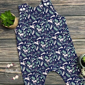 Unicorn Baby Romper, Unicorn Baby Clothes, Unicorn Baby Harem Romper, Girls Baby Clothes, Toddler Romper, Unique Baby Clothes