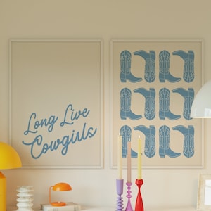 Coastal Cowgirl Long Live Cowgirls DIGITAL DOWNLOAD art print wall art western nashville cowgirl aesthetic prints rodeo howdy disco