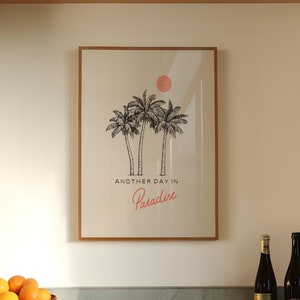 Sztuka ścienna w stylu vintage Coastal Cowgirl Estetyka Modne wydruki artystyczne Plakat retro Wydruk palmy Wydruk wózka barowego Sztuka minimalistyczna Sztuka ścienna z lat 70. na plaży