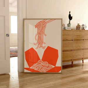 Macarrão chinês para viagem estética cozinha comida arte de parede impressão formal DOWNLOAD moderno maximalista y2k decoração de quarto de dormitório minimalista
