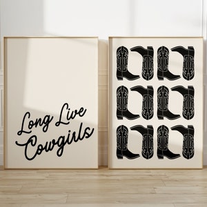 Coastal Cowgirl Es lebe Cowgirls DIGITALER DOWNLOAD Kunstdruck Wandkunst Western Nashville Cowgirl ästhetische Drucke Rodeo Howdy Disco