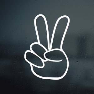 Peace sign fingers wave - Peace finger custom sticker decal - JDM Vinyl Decal Sticker