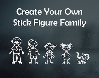 Create Your Own Stick Figure Family vinyl Decal/Sticker