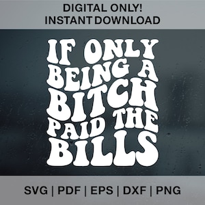 Wenn nur eine Hündin bezahlt die Rechnungen SVG PNG Dxf Eps, Retro Schneidedatei, Retro Png, lustiges Png, lustiges Zitat SVG, Sarkasmus SVG
