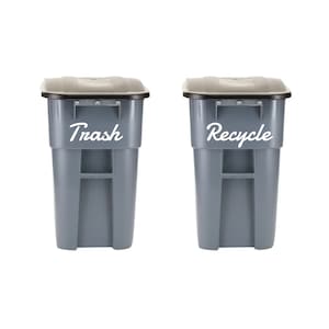 Trash and Recycle Vinyl Decal Sticker | Set of 2 decals