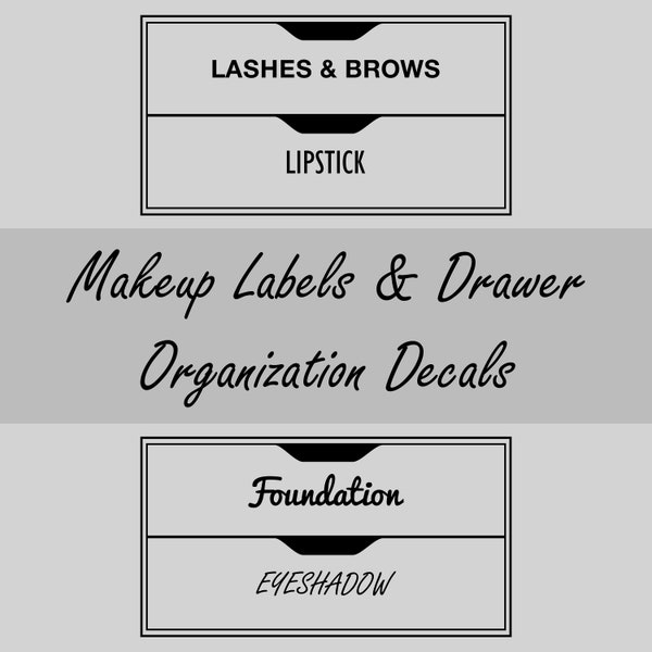 Custom Makeup Organizer Label Vinyl Decal | Makeup Labels for Storage and Organizing | Ikea Alex Makeup Drawers | Stickers for Make up