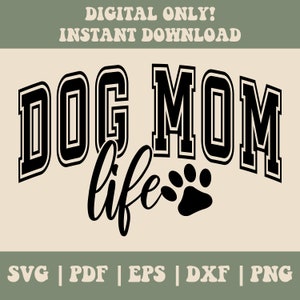 Chien maman vie SVG PNG PDF, chien maman université Svg, université Svg Png, fourrure maman Svg Png, chien maman chemise Svg, empreinte de patte Svg, fichiers Svg pour Cricut
